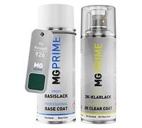 MG PRIME Peinture voiture Bombe aérosol pour Renault 926 Vert Epicea N. +2K | Brasilgrün Metallic / Vert Epicea Nacre, Kit peinture de base + vernis 2K, bombes aérosols 400ml