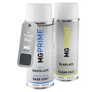 MG PRIME Peinture voiture Bombe aérosol pour Renault B66 Gris Eclipse. +1K | Graphitschwarz Metallic / Gris Eclipse Nacre Metallic, Kit peinture de base + vernis, bombes aérosols 400ml