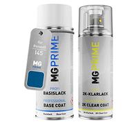 MG PRIME Peinture voiture Bombe aérosol pour Renault I45 Bleu Ottoman. +2K | Marmarablau Metallic / Bleu Ottoman Metallic, Kit peinture de base + vernis 2K, bombes aérosols 400ml