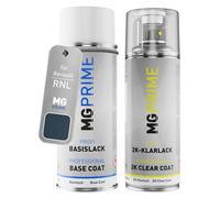 MG PRIME Peinture voiture Bombe aérosol pour Renault RNL Bleu Etoile M. +2K | Digital-Blau Metallic / Bleu Etoile Metallic, Kit peinture de base + vernis 2K, bombes aérosols 400ml