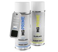 MG PRIME Peinture voiture Bombes aérosols pour Ford FM6EWHA / PN4DQ0 / J7 Magnetic Metallic/Magnetic Grau Peinture de base vernis clair aérosol 400ml