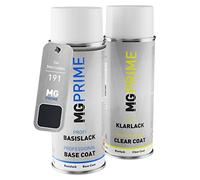 MG PRIME Peinture voiture Bombes aérosols pour Mercedes 191/9191 Kosmosschwarz Metallic/Noir Cosmos Metallic Peinture de base vernis clair aérosol 400ml