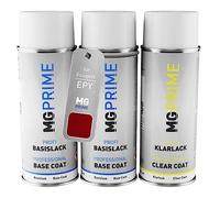 MG PRIME Peinture voiture Bombes aérosols pour Peugeot EPY Rouge Rubi. +1K | Rioja Red Pearl Metallic / Rouge Rubi Nacre Metallic, Kit peinture de fond + base + vernis, bombes aérosols 400ml
