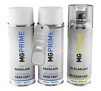 MG PRIME Peinture voiture Bombes aérosols pour Tesla PPSW White Water. +2K | Pearl White Multi-Coat / White Water Pearl, Kit peinture de fond + base + vernis 2K, bombes aérosols 400ml