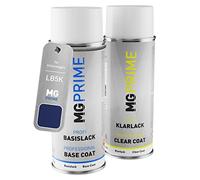 MG PRIME Peinture voiture Bombes aérosols pour Volkswagen VW LB5K / B5K / 0A Reef Blue Metallic Peinture de base vernis clair aérosol 400ml