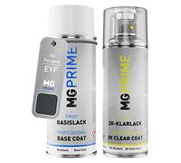 MG PRIME Peinture voiture kit bombe aérosol 2C aérosol pour Peugeot EYF Gris Cosmos Metallic/Cosmos Grey Metallic de couche de base vernis 2 composants