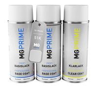 MG PRIME Peinture voiture kit bombe aérosol pour Mazda 51K Rhodium White Metallic de fond de base de vernis bombe aérosol 400ml
