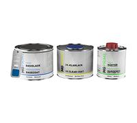 MG PRIME Peinture voiture kit couche de fond prêt pour la pulvérisation pour Volkswagen VW LW5Y / W5Y / K9 Technoblau Perl/Bleu Techno Nacre la base + le 2C vernis 1,25l