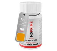 MG PRIME RAL 1006 Jaune maïs/Maize yellow mat satiné, stylo retouche | flacon de peinture avec pinceau, 50 ml, à séchage rapide