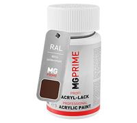 MG PRIME RAL 8016 Brun acajou/Mahogany brown mat satiné, stylo retouche | flacon de peinture avec pinceau, 50 ml, à séchage rapide