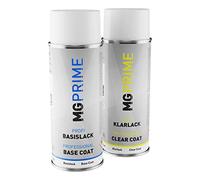 MG PRIME RAL 9022 Gris clair nacré bombe de peinture + vernis mat satiné | Pearl light grey, Kit peinture de base + vernis, bombes aérosols 400 ml, à séchage rapide