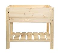 mgc24 Jardinière surélevée Solid S - Bois de pin naturel rectangulaire pour jardin, terrasse, balcon, 79 x 40 x 78 cm