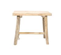 mgc24 Tabouret en teck massif 4 pieds 40,5 x 20,5 x 38,5 cm | Fabriqué à la main, pré-assemblé, stable et facile d'entretien, comme support de fleurs et de plantes pour le salon