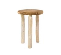 mgc24 Tabouret rond en teck massif, Ø 22 x 30 cm | Bois massif, design rond, décoratif, comme table d'appoint, support de plantes ou meuble pour l'intérieur et l'extérieur