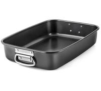 MGE – Casserole en acier au carbone avec poignées – Plat à gratin avec poignées – Plat à rôtir – Plat à gratin rectangulaire – Grand plat à gratin – Revêtement antiadhésif – 39 x 29 cm