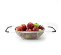 MGE - Tamis Rectangulaire avec des Jambes - Passoire Micro-Perforée - Passoire Cuisine - Mailles Fines - Acier Inoxydable - Argent - 34 x 24 x 11 cm