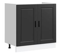 MGH Meuble Cuisine - Meuble bas pour évier Porto - pour Salle à Manger, noir 80x46x81,5 cm bois ingénierie LV1193