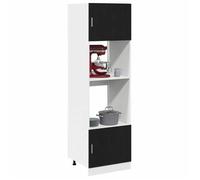 MGH - TOP Cabinet/Placard suisine - Armoire à micro-ondes avec étagère Chêne noir - 60x57x207 cm LLV2