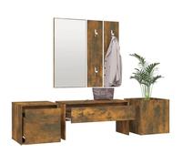 MGH - TOP Ensemble de meubles d'entrée - Banc de salon - Chêne fumé Bois d'ingénierie MM727