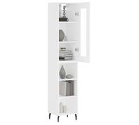 MGH - TOP Haut Armoire Vaisselier - Buffet Pour Salon/Bureau - Blanc 34,5x34x180 cm - Bois d'ingénierie LV1019