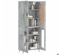 MGH - TOP Haut Armoire Vaisselier - Buffet Pour Salon/Bureau - Gris béton - 69,5x34x180 cm - Bois d'ingénierie LV1092