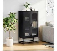 MGH - TOP Haut Armoire Vaisselier - Buffet Pour Salon/Bureau - noir 68x39x123 cm - acier LV2115