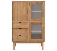 MGH - TOP Haut Armoire Vaisselier - Buffet Pour Salon/Bureau - OTTA 85x43x125 cm - bois massif de pin LV1608
