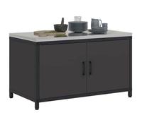 MGH - TOP Meuble Étagère - pour rangement de cuisine - avec étagère Noir Acier LLV1204