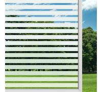Mgood Film Fenêtre Anti Regard Motif Rayure Moyennes Brise Vue Fenetre 30 x 200 cm, Film pour Vitre Protection UV Transparent Film Vitrostatique Convient La Cuisine, Chambre, Bureau