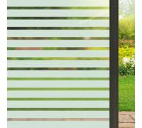 Mgood Film Fenêtre Anti Regard Motif Rayures Larges Brise Vue Fenetre 60 x 200 cm, Film pour Vitre Protection UV Transparent Film Vitrostatique Convient La Cuisine, Chambre, Bureau