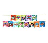 MHDAMAI Banderole Joyeux Anniversaire,Superhero Guirlande Happy Birthday Kit de Bannière d'anniversaire Happy Birthday Banner pour Filles Garçons Adultes, Décorations de Fête d'Anniversaires Party