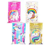 MHDAMAI Sacs de Cadeaux Licorne,Sac de Bonbons 40Pcs Sac en Papier Réutilisable Sacs de Fête pour Faveur de Noël Anniversaire Fête