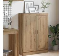 Mhdvray Bibliothèque en chêne artisan - 82,5 x 30,5 x 115 cm - En bois robuste - 3 compartiments, 2 portes - Meuble de salon stable avec design classique - Pour salon, bureau à domicile et couloir