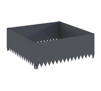 Mhdvray Bordure de Jardin Carrée en Acier Anthracite 100x100x35 cm | Barrière de séparation moderne en métal thermolaqué pour parterre de fleurs, pelouse et allée extérieure de terrasse.