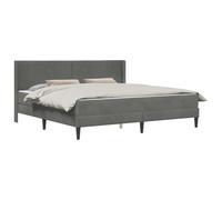 Mhdvray Cadre de Lit 180x200 avec Matelas Velours Gris Foncé Ensemble | Mobilier de chambre à coucher avec sommier à lattes stable, tête de lit rembourrée en mousse et pieds solides.