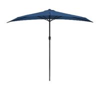 Mhdvray Demi-Parasol de Balcon Bleu 270x144x222cm Mât Aluminium | Conception demi-lune idéale pour balcon et terrasse, avec toile en polyester anti-UV et manivelle de manœuvre facile.
