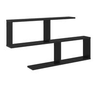 Mhdvray Étagère Murale 4 Compartiments 100x12x50,5 cm Chêne Noir | Rangement mural suspendu 4 cases pour salon et bureau. Gain de place élégant, idéal pour livres et objets déco.