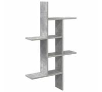 Mhdvray Étagère Murale Gris Béton 61x15x102 cm 5 Compartiments | Meuble de rangement vertical suspendu avec 5 niches pour salon, chambre et bureau. Solution compacte gain de place.