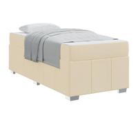 Mhdvray Lit Boxspring 120x190 avec Matelas Ressorts Crème | Lit complet 120x190 cm avec matelas à ressorts ensachés et structure en bois pour chambre à coucher moderne.