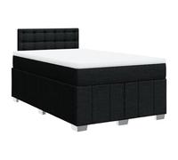 Mhdvray Lit Boxspring 120x190 cm avec Matelas et Surmatelas Noir | Ensemble de lit complet pour chambre avec tête réglable en hauteur, structure robuste en tissu polyester et sommier à lattes.