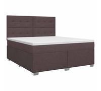 Mhdvray Lit Boxspring 140x190 cm Matelas et Surmatelas Marron Foncé | Ensemble de chambre avec tête de lit réglable à 78 ou 88 cm, soutien ferme et housses lavables faciles à entretenir.