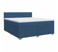 Mhdvray Lit Boxspring 140x200 cm avec Matelas Ressorts et Surmatelas Bleu | Confort optimal pour la chambre à coucher avec ce lit complet incluant matelas et tête de lit ajustable de 78 à 88 cm.