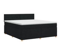 Mhdvray Lit Boxspring 160x200 cm avec Matelas et Surmatelas Noir | Ensemble de lit complet pour chambre avec tête réglable, matelas ergonomique et housses lavables.