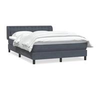 Mhdvray Lit Boxspring 160x210 cm avec Matelas et Surmatelas Gris Foncé | Ensemble complet pour chambre avec tête de lit réglable, sommier à lattes et surmatelas déhoussable en velours doux.