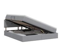 Mhdvray Lit Coffre 140x190 cm avec Matelas et Surmatelas Gris Clair | Mobilier de chambre complet 140x190 cm avec coffre de rangement hydraulique, matelas ferme et surmatelas inclus.