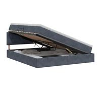 Mhdvray Lit Coffre 140x190 cm avec Matelas Surmatelas Velours Gris Foncé | Ensemble lit adulte pour chambre avec coffre hydraulique sous matelas et revêtement doux en velours gris foncé.