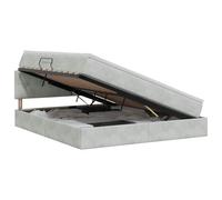 Mhdvray Lit Coffre 140x190 cm Gris Clair Velours avec Matelas et Surmatelas | Ensemble complet pour chambre à coucher avec mécanisme hydraulique spacieux, structure en acier robuste et cadre velours.