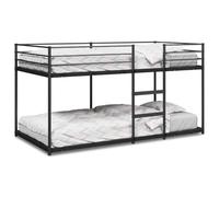 Mhdvray Lit Superposé Adultes et Enfants Métal Noir 100x200 cm | Cadre lit mezzanine 2 places compact en acier avec échelle pour petite chambre d'amis et studio
