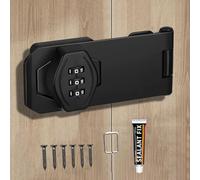 Mhmondawn Loquet Sans Clé, Serrure à Combinaison à 3 Chiffres Avec Bouton Tournant pour Armoire, Porte Coulissante De SéCurité pour Petites Portes Armoires Porte De Grange Salle de Bain ExtéRieur