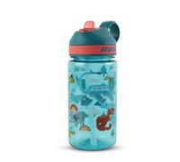 MHwan Gourde Enfant, 380ml, Robuste, Incassable, Anti Fuite, Sans BPA, Ouverture par Simple Pression, Facile à Nettoyer, avec Paille, Idéale pour l'École et l'Extérieur